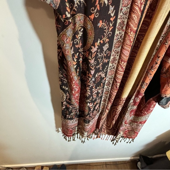 AVANI DEL AMOUR Sz M/L Bohemian Unlined Colourful Fringed Open Front Kimono - Picture 5 of 8